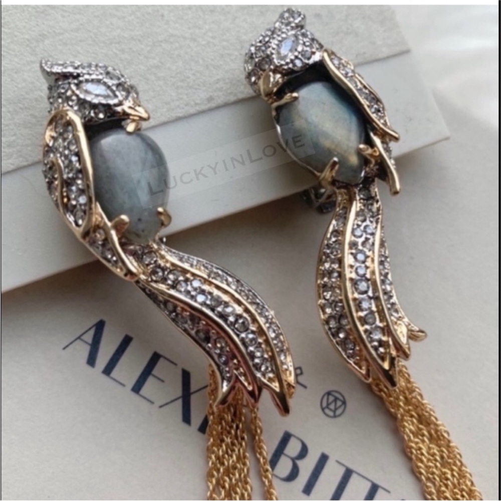 ALEXIS BITTAR • LoveBirds Crystal Labradorite Tassel Clip Earrings
